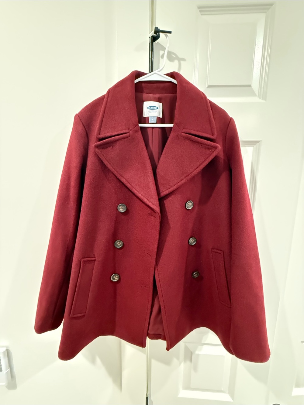 Old Navy Double-Breasted Burgundy Pea Coat